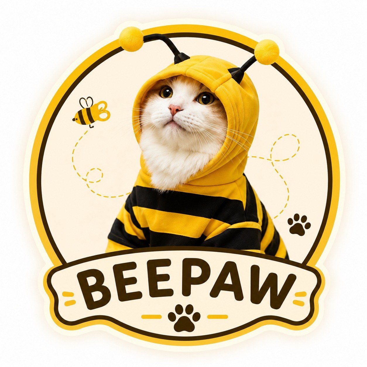 BEEPAW cat bee logo
